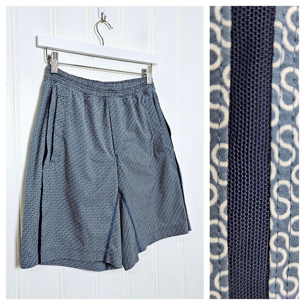 Lululemon Pace Breaker Blue Print 9” Lined Running Shorts Men S Athleisure